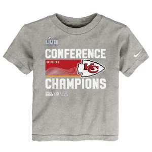 Kansas city chiefs nike toddler 2022 afc champions locker room trophy collection t shirt Gray 3T