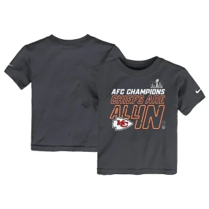 Kansas city chiefs nike toddler 2023 afc champions locker room trophy collection t shirt anthracite Multi