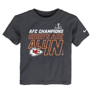 Kansas city chiefs nike toddler 2023 afc champions locker room trophy collection t shirt anthracite Multi 3T
