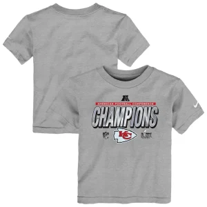 Kansas city chiefs nike toddler 2024 afc champions locker room trophy collection t shirt Heather gray