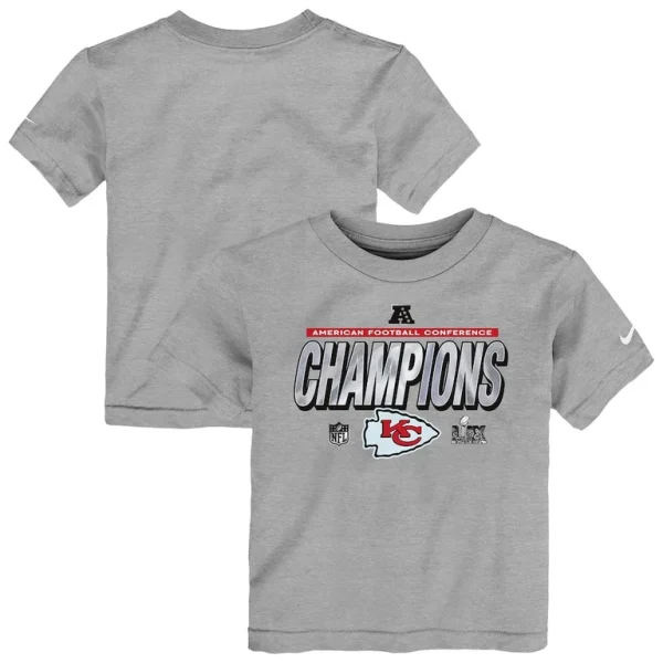 Kansas city chiefs nike toddler 2024 afc champions locker room trophy collection t shirt Heather gray