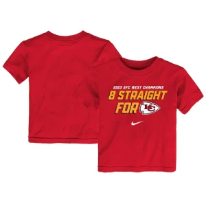 Kansas city chiefs nike toddler eight time afc west division champions t shirt Red