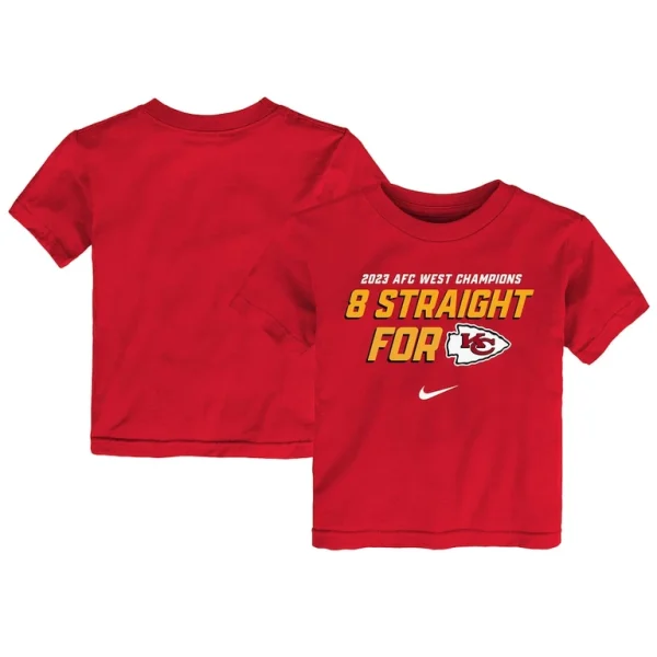 Kansas city chiefs nike toddler eight time afc west division champions t shirt Red
