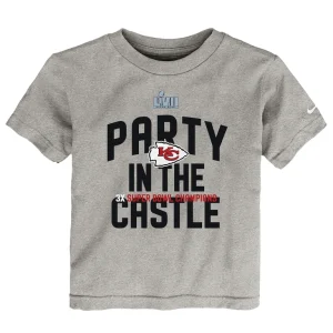 Kansas city chiefs nike toddler super bowl lvii champions parade t shirt Heather gray 3T