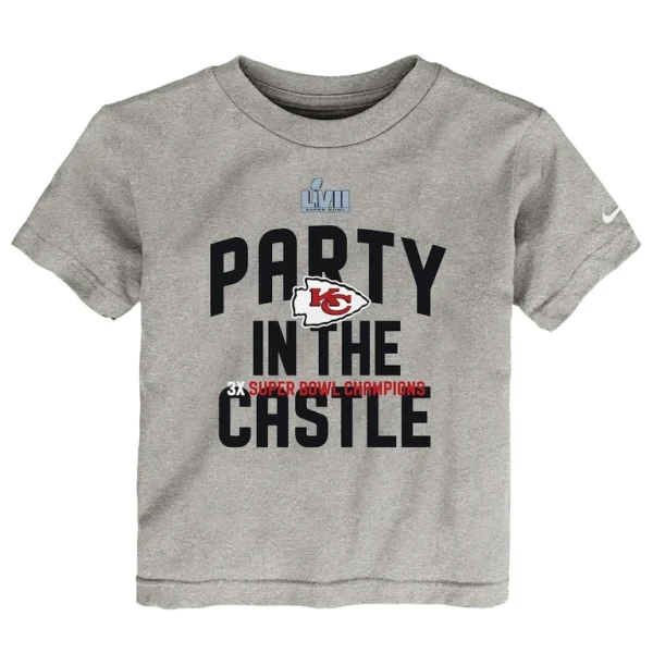 Kansas city chiefs nike toddler super bowl lvii champions parade t shirt Heather gray 3T