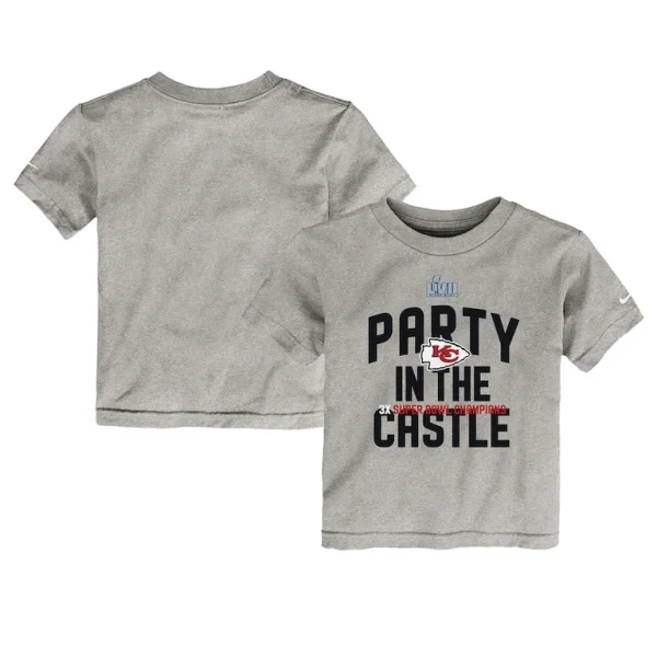 Kansas city chiefs nike toddler super bowl lvii champions parade t shirt Heather gray