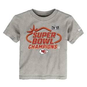 Kansas city chiefs nike toddler super bowl lviii champions locker room trophy collection t shirt Gray 3T