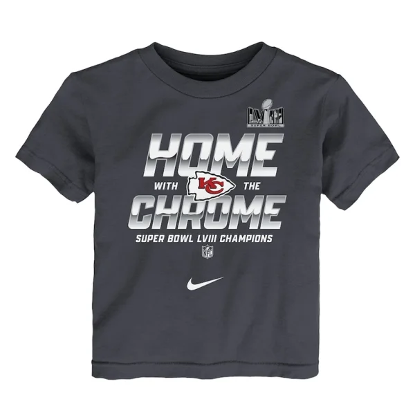 Kansas city chiefs nike toddler super bowl lviii champions parade t shirt anthracite Multi 3T