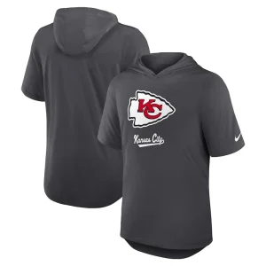 Kansas city chiefs nike tri blend performance hoodie t shirt anthracite Multi