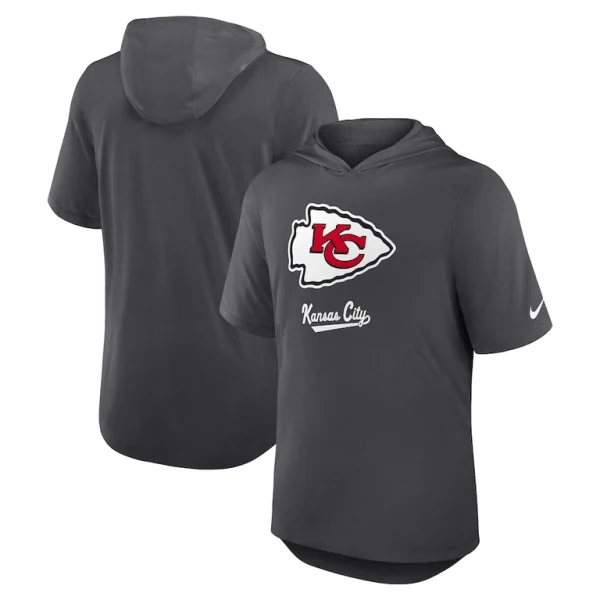 Kansas city chiefs nike tri blend performance hoodie t shirt anthracite Multi