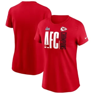 Kansas city chiefs nike womens 2022 afc champions iconic t shirt Red
