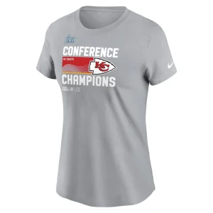 Kansas city chiefs nike womens 2022 afc champions locker room trophy collection t shirt Gray M