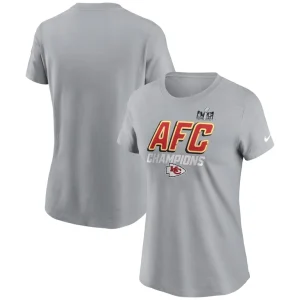 Kansas city chiefs nike womens 2023 afc champions iconic t shirt Gray