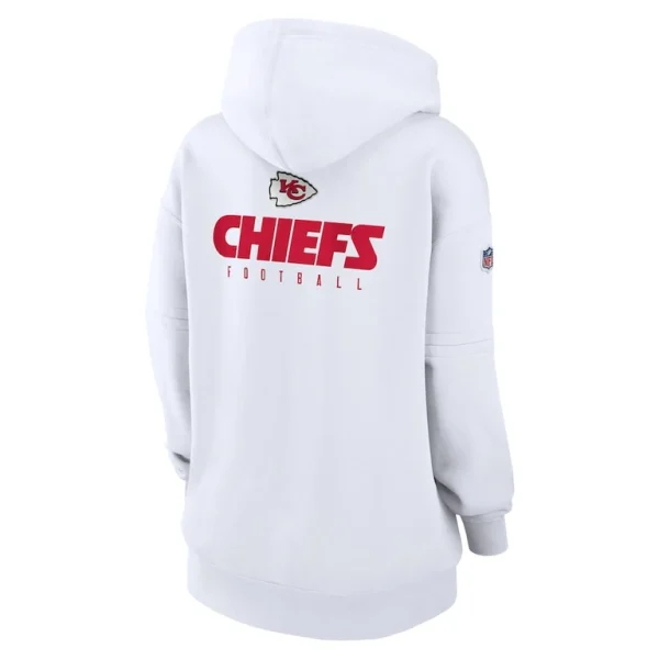 Kansas city chiefs nike womens 2023 sideline club fleece pullover hoodie White M