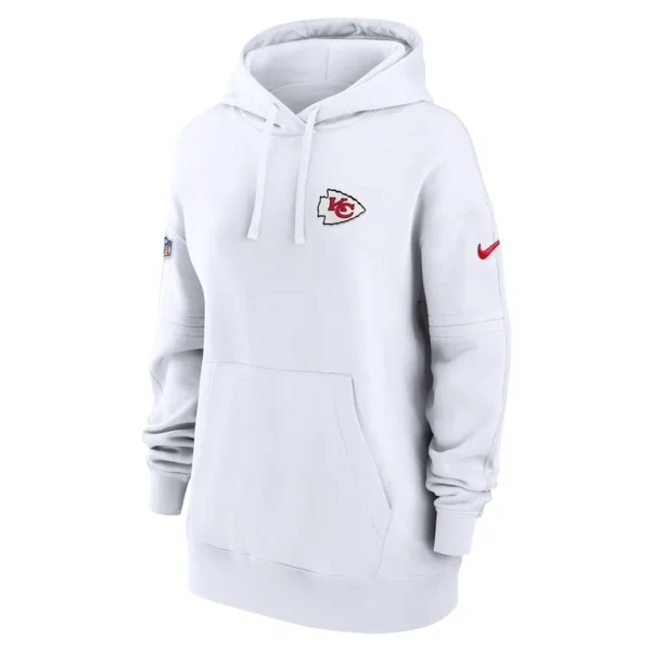 Kansas city chiefs nike womens 2023 sideline club fleece pullover hoodie White S