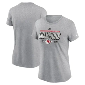 Kansas city chiefs nike womens 2024 afc champions locker room trophy collection t shirt Heather gray