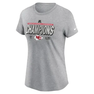 Kansas city chiefs nike womens 2024 afc champions locker room trophy collection t shirt Heather gray M