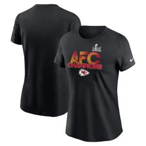 Kansas city chiefs nike womens 2024 afc champions t shirt Black