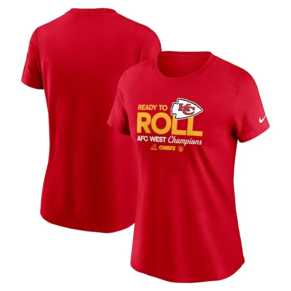 Kansas city chiefs nike womens 2024 afc west division champions locker room trophy collection t shirt Red