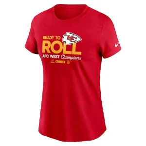Kansas city chiefs nike womens 2024 afc west division champions locker room trophy collection t shirt Red M