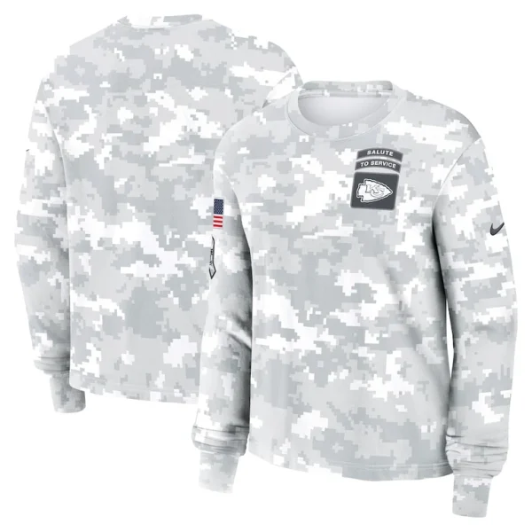 Kansas city chiefs nike womens 2024 salute to service long sleeve t shirt Arctic camo