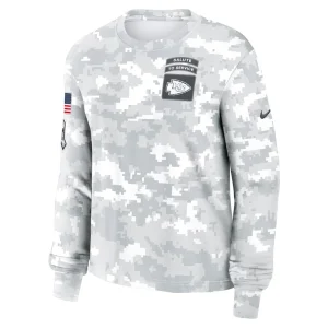 Kansas city chiefs nike womens 2024 salute to service long sleeve t shirt Arctic camo S