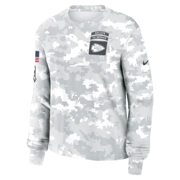 Kansas city chiefs nike womens 2024 salute to service long sleeve t shirt Arctic camo S