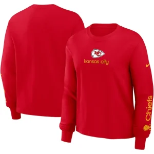 Kansas city chiefs nike womens boxy long sleeve t shirt Red