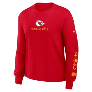 Kansas city chiefs nike womens boxy long sleeve t shirt Red S