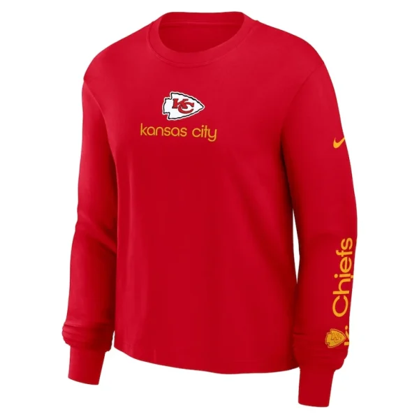 Kansas city chiefs nike womens boxy long sleeve t shirt Red S