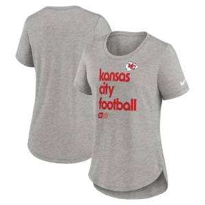 Kansas city chiefs nike womens fashion tri blend t shirt Heather gray