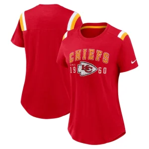 Kansas city chiefs nike womens historic slub fashion t shirt Heather red