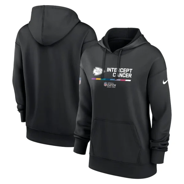 Kansas city chiefs nike womens nfl crucial catch therma performance pullover hoodie Black