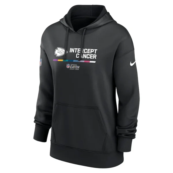 Kansas city chiefs nike womens nfl crucial catch therma performance pullover hoodie Black S