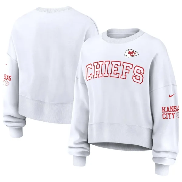 Kansas city chiefs nike womens oversized pullover sweatshirt White