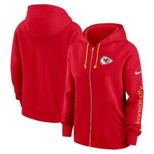 Kansas city chiefs nike womens plus size phoenix full zip hoodie Red