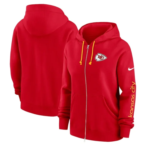 Kansas city chiefs nike womens plus size phoenix full zip hoodie Red