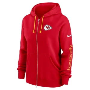 Kansas city chiefs nike womens plus size phoenix full zip hoodie Red Plus 2X