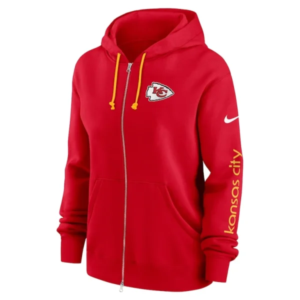 Kansas city chiefs nike womens plus size phoenix full zip hoodie Red Plus 2X