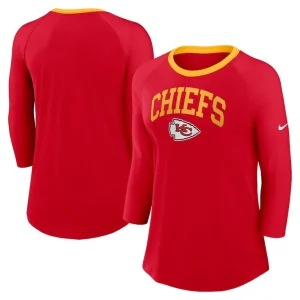 Kansas city chiefs nike womens raglan 34 sleeve t shirt Red