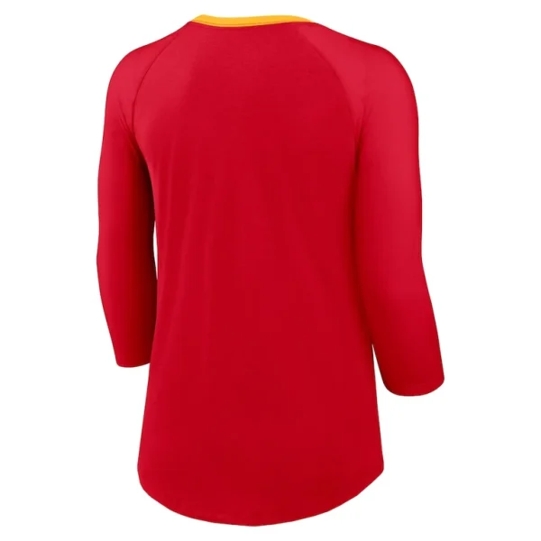 Kansas city chiefs nike womens raglan 34 sleeve t shirt Red M