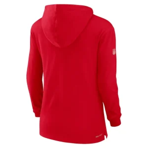 Kansas city chiefs nike womens sideline performance long sleeve hoodie t shirt Red M