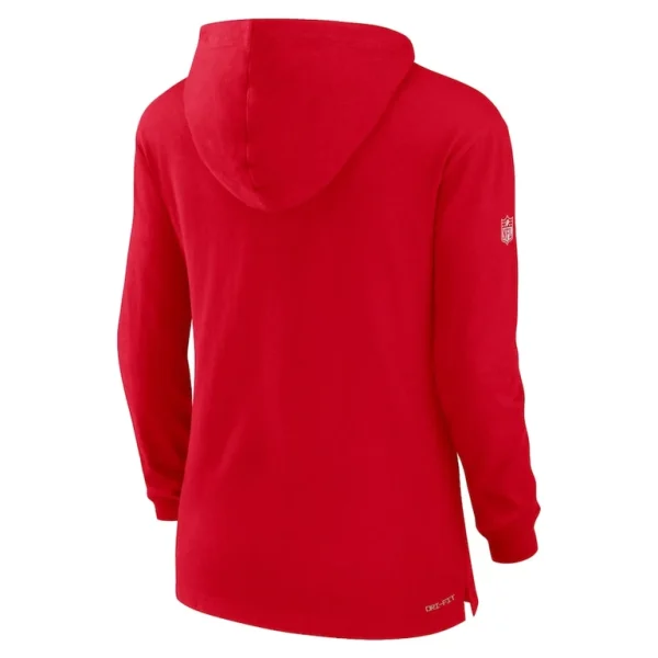 Kansas city chiefs nike womens sideline performance long sleeve hoodie t shirt Red M
