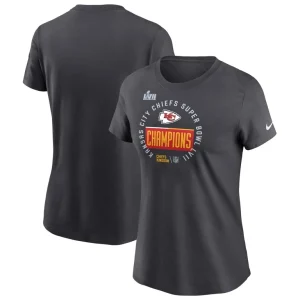 Kansas city chiefs nike womens super bowl lvii champions locker room trophy collection t shirt anthracite Multi