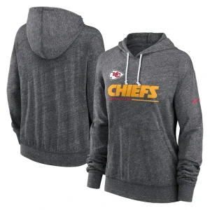 Kansas city chiefs nike womens team spirit gym vintage lightweight hoodie top Heather charcoal