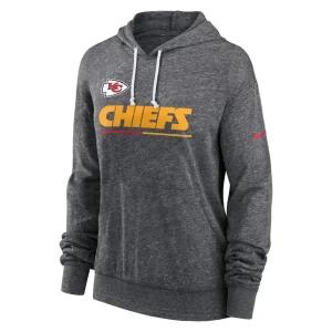Kansas city chiefs nike womens team spirit gym vintage lightweight hoodie top Heather charcoal S