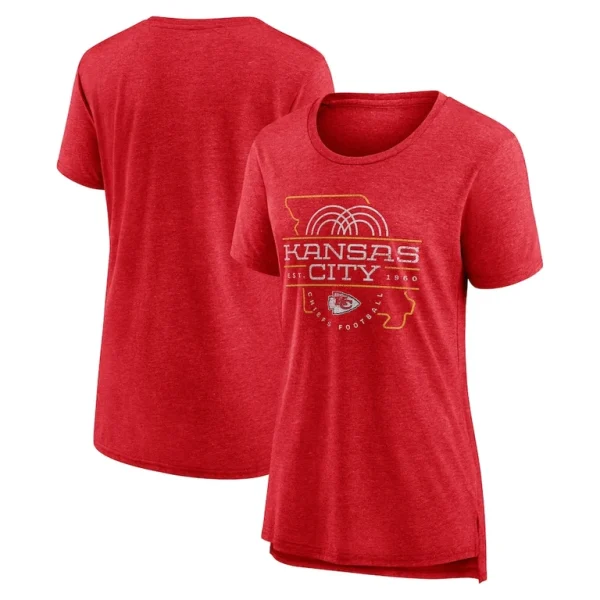 Kansas city chiefs nike womens vintage graphic tri blend scoop neck t shirt Red