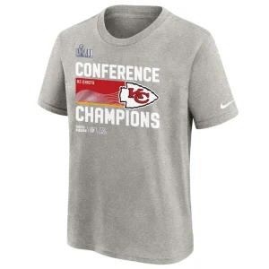 Kansas city chiefs nike youth 2022 afc champions locker room trophy collection t shirt Gray Yth M