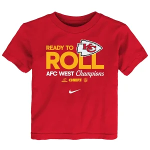 Kansas city chiefs nike youth 2024 afc west division champions locker room trophy collection t shirt Red Yth M