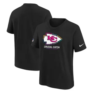 Kansas city chiefs nike youth 2024 nfl crucial catch t shirt Black